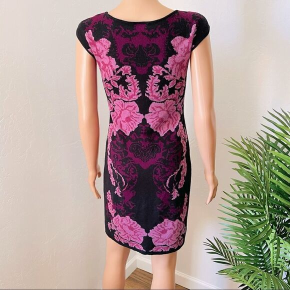 Ann Taylor Pink Floral Sweater Bodycon Dress - Picture 4 of 9
